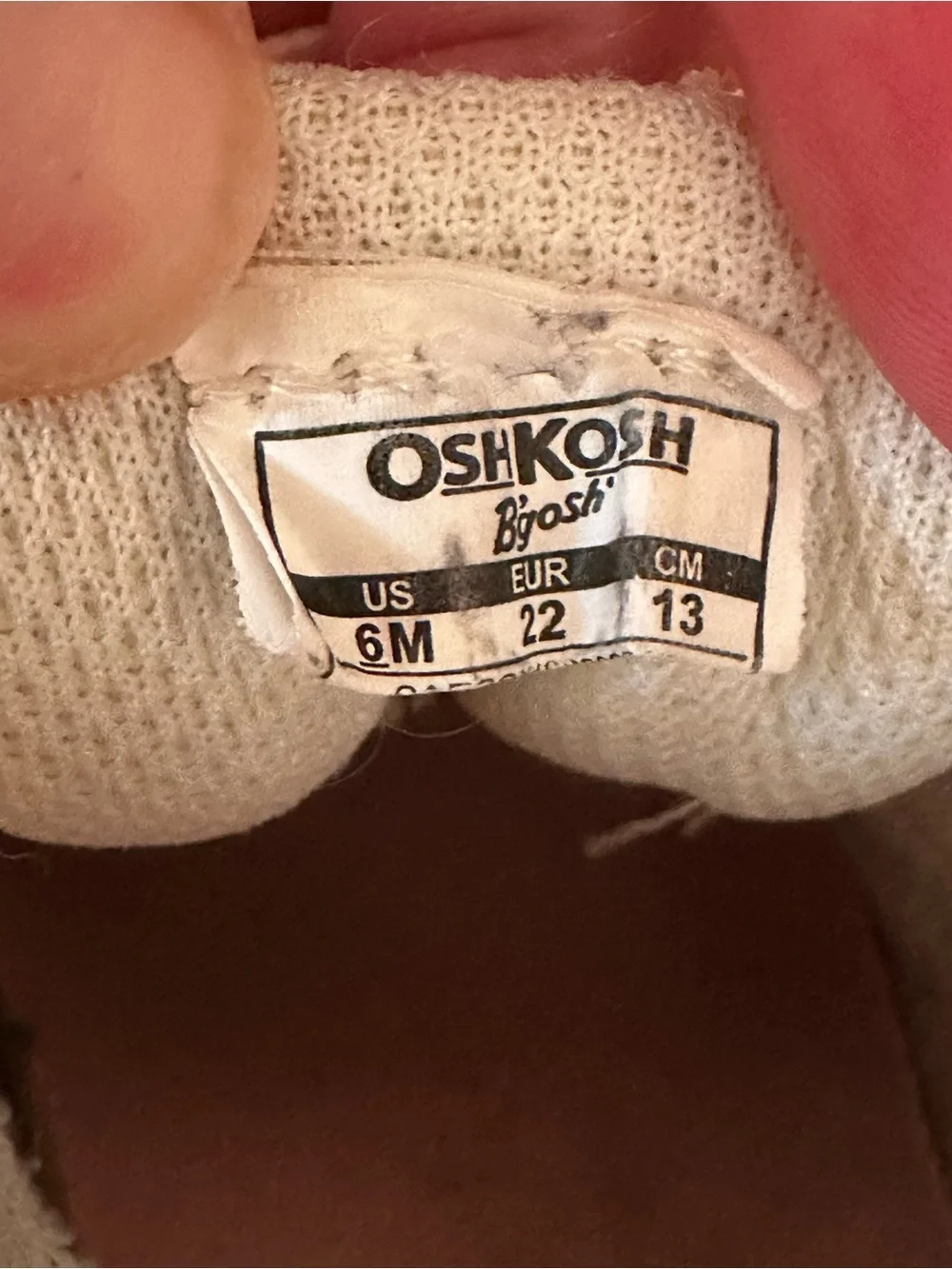 OshKosh B'gosh Light Pink Velcro Sneakers for Kids